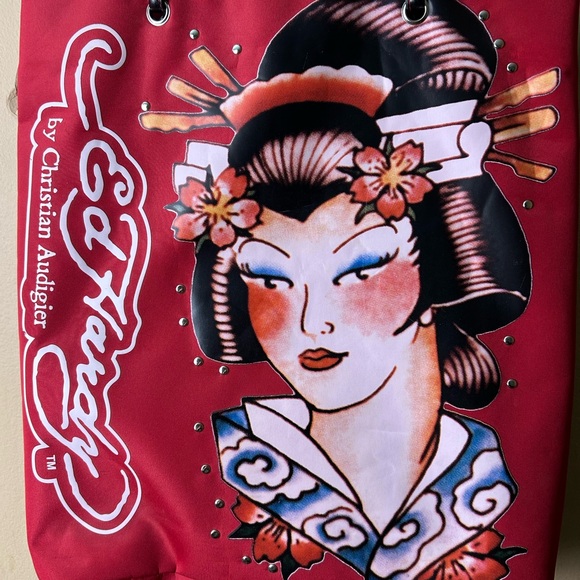 Ed Hardy Geisha Girl Bag 15&1/2" Wide x 24&1/2" Tall - Picture 3 of 7